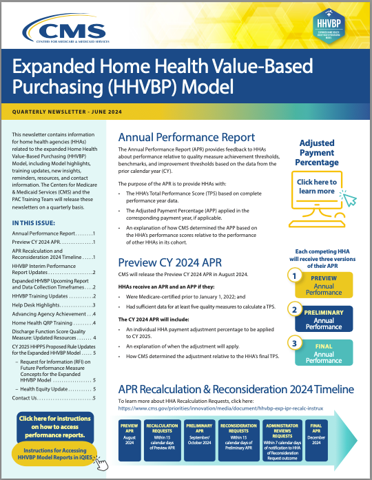 Expanded HHVBP Newsletter Updates HH Providers