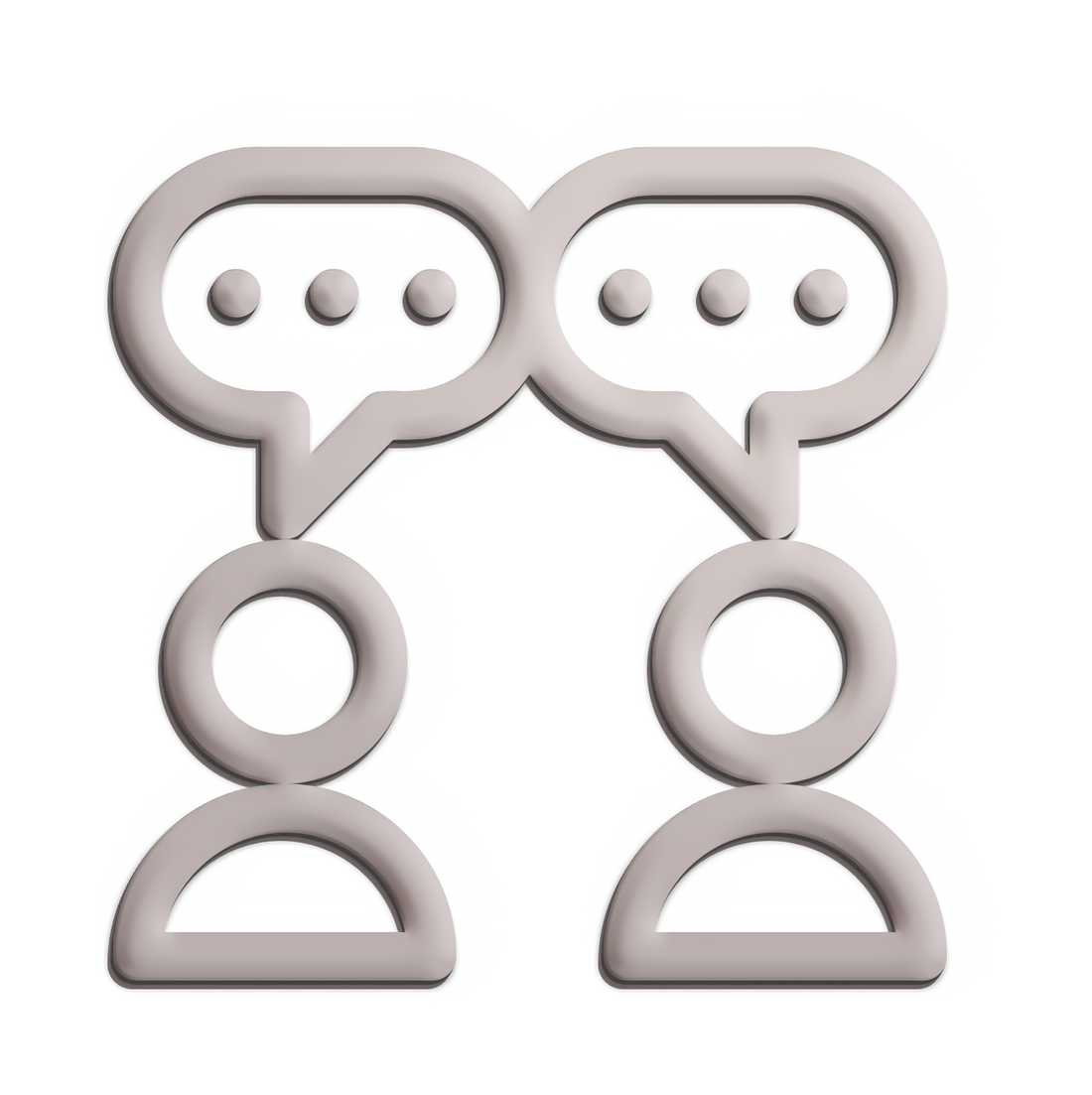 Outline of two people with speech bubbles